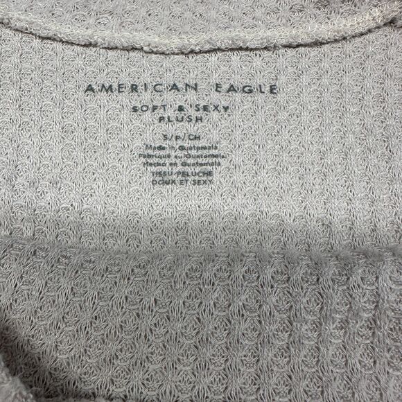 American Eagle Outfitters Top Women S Soft & Sexy Plush Pullover Waffle-Weave - Picture 9 of 12